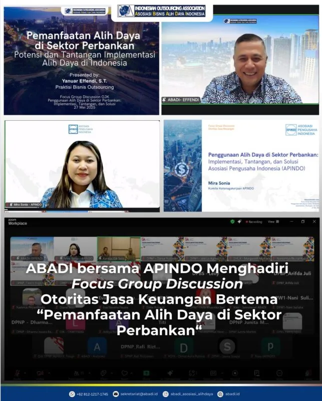 ABADI bersama APINDO Menghadiri FGD OJK: Mendorong Bagaimana Seharusnya Penggunaan Outsourcing di Sektor Perbankan