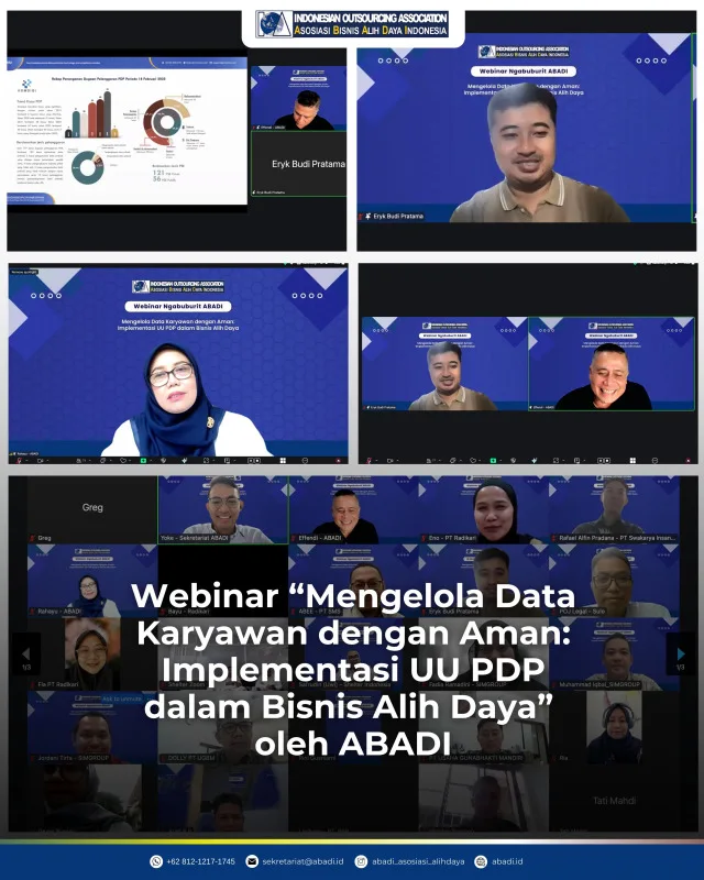 Webinaar "Mengelola Data Karyawan dengan Aman: Implementasi UU PDP dalam Bisnis Alih Daya" oleh ABADI